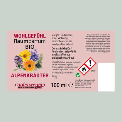 BIO Alpenkräuter Raumparfum Unterweger – Natürliche Frische mit ätherischen Ölen