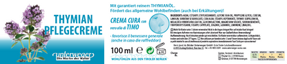 Thymian Pflegecreme Unterweger – Naturkosmetik mit Thymianöl zur Unterstützung bei Erkältung
