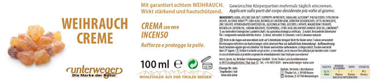 Weihrauch Creme Unterweger – Naturkosmetik mit Weihrauchextrakt, stärkende & hautschützende Pflege