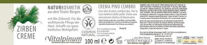 Zirben Körpercreme Unterweger – Naturkosmetik mit Bio-Zirbenöl für sanfte & pflegende Hautpflege