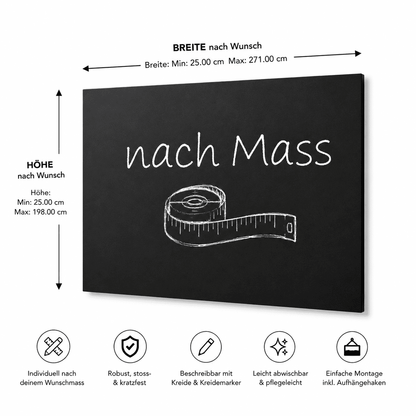 Wandkreidetafel nach Mass, ohne Rahmen, Indoor