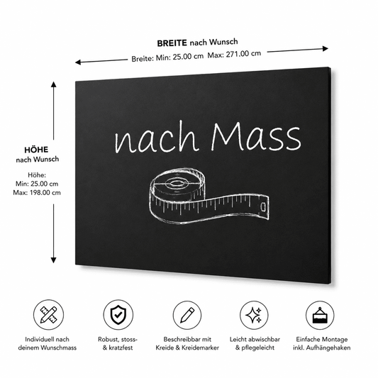 Wandkreidetafel nach Mass, ohne Rahmen, Indoor