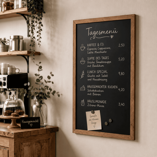 Wandkreidetafel mit Holzrahmen, magnetisch, individuell nach Mass