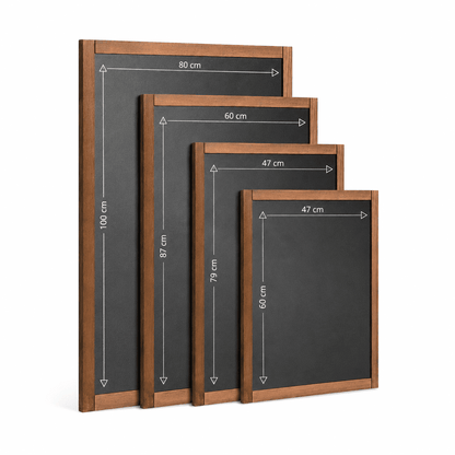 Wandkreidetafel mit Holzrahmen, Dunkelbraun, Indoor