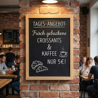 Wandkreidetafel Magnetisch 68x93cm, Holzrahmen Natur - B-Ware / Abverkauf