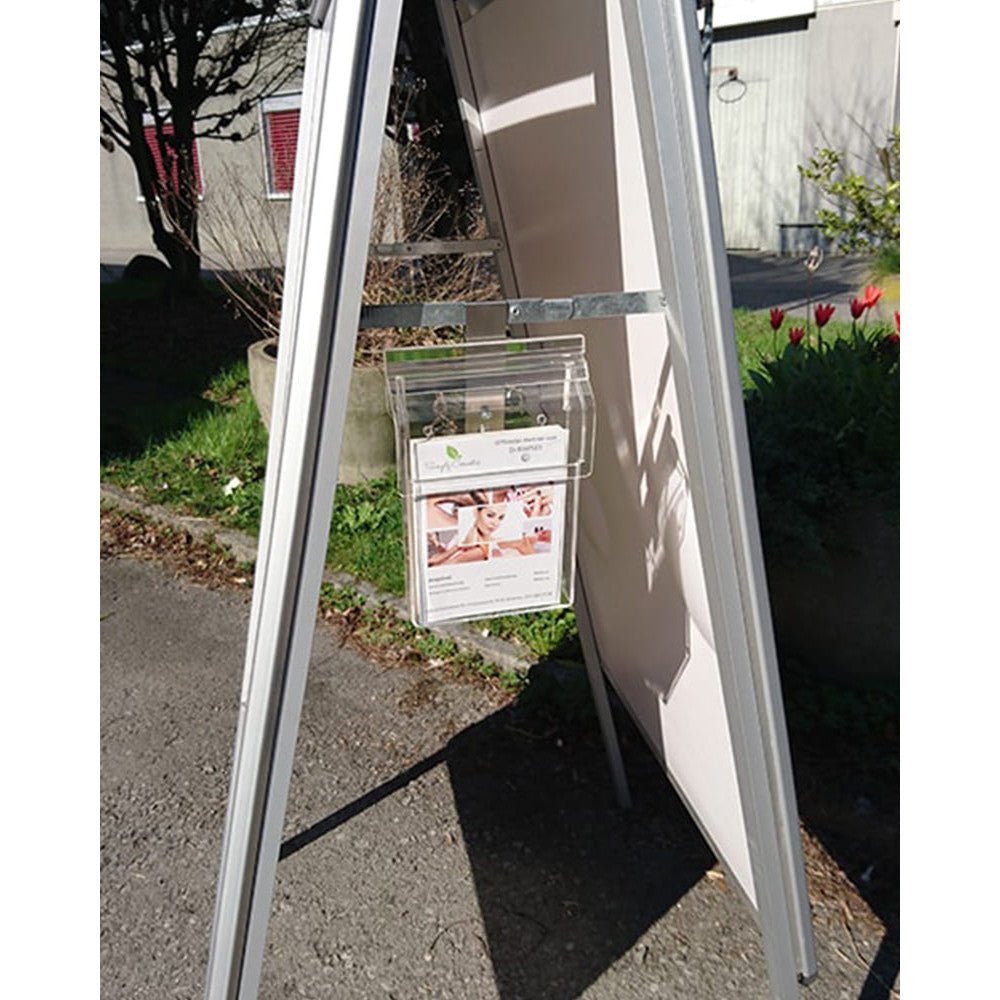 Acryl Prospektbox für Kundenstopper, Wandprospektbox - Wandhalter - Speedjust Schweiz
