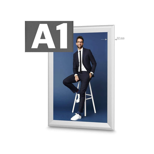 Alu Klapprahmen, DIN A1, 32mm, Silber - Posterrahmen - Speedjust Schweiz