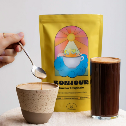 Bonjour Coffee Flavor – Functional Mushroom Coffee (Low Caffeine)