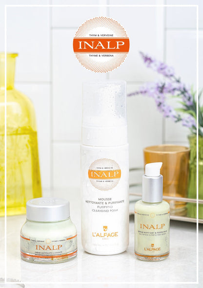 Set ou Coffret Cadeau Crème Matifiante et Lissante + Sérum Matifiant et Lissant + Mousse Nettoyante INALP