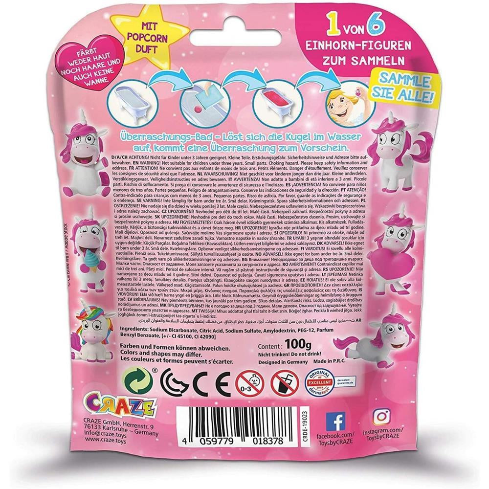 Überschungsbadekugeln mit Einhorn Figuren