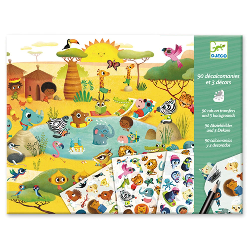 Decalcomanie Djeco - Savana, Deserto, Polo Nord