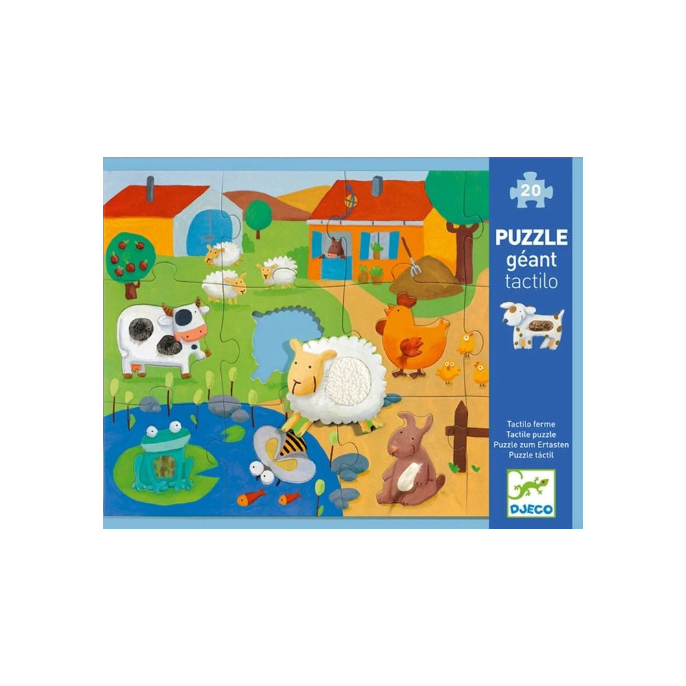 Djeco Puzzle Tactiloferme, 20 Teile