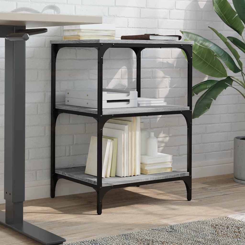 Druckerständer 3 Ablagen Grau Sonoma 50x41x75 cm Holzwerkstoff - Speedjust Schweiz