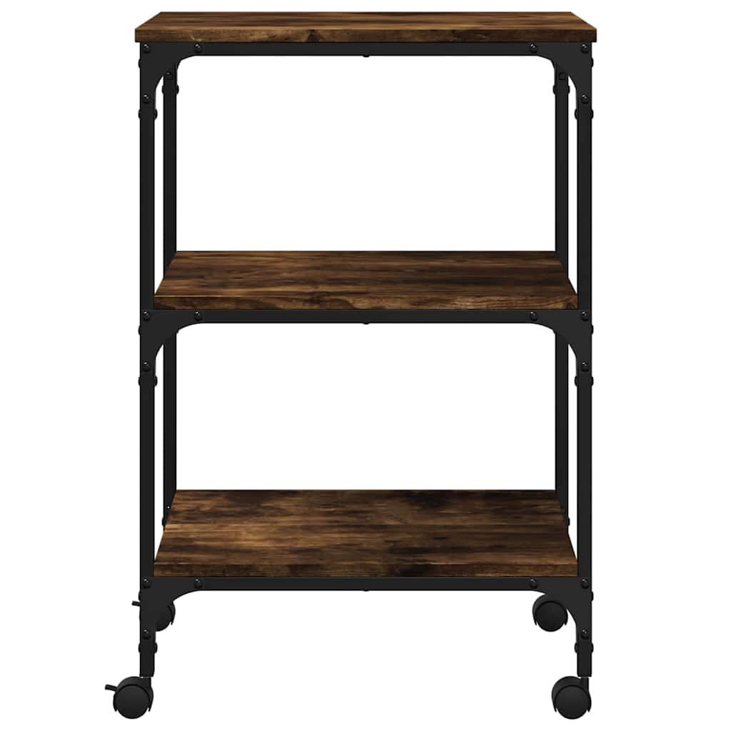 Druckerständer 3 Ablagen Räuchereiche 50x41x75 cm Holzwerkstoff - Speedjust Schweiz