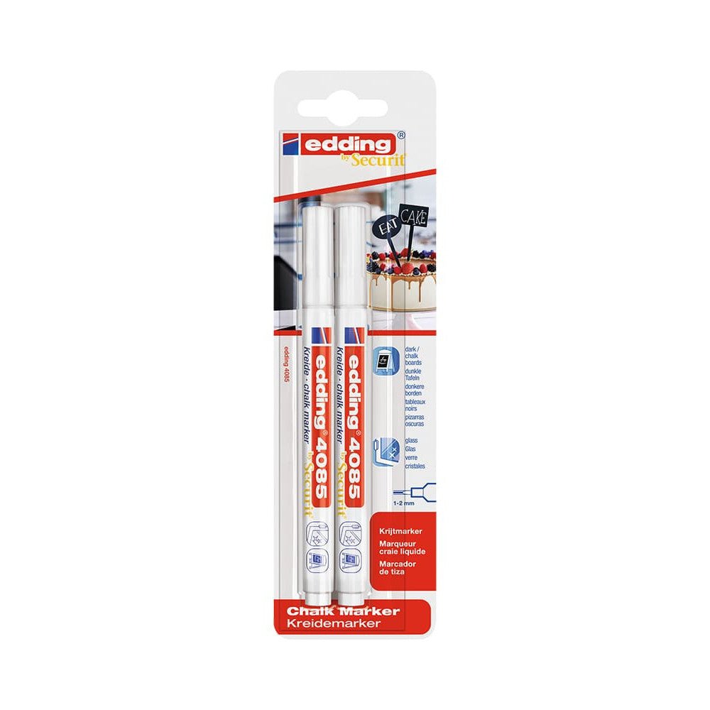 Edding® Kreidemarker 4085, 1 - 2mm, 2er - Set, Weiss - Kreidemarker - Speedjust Schweiz