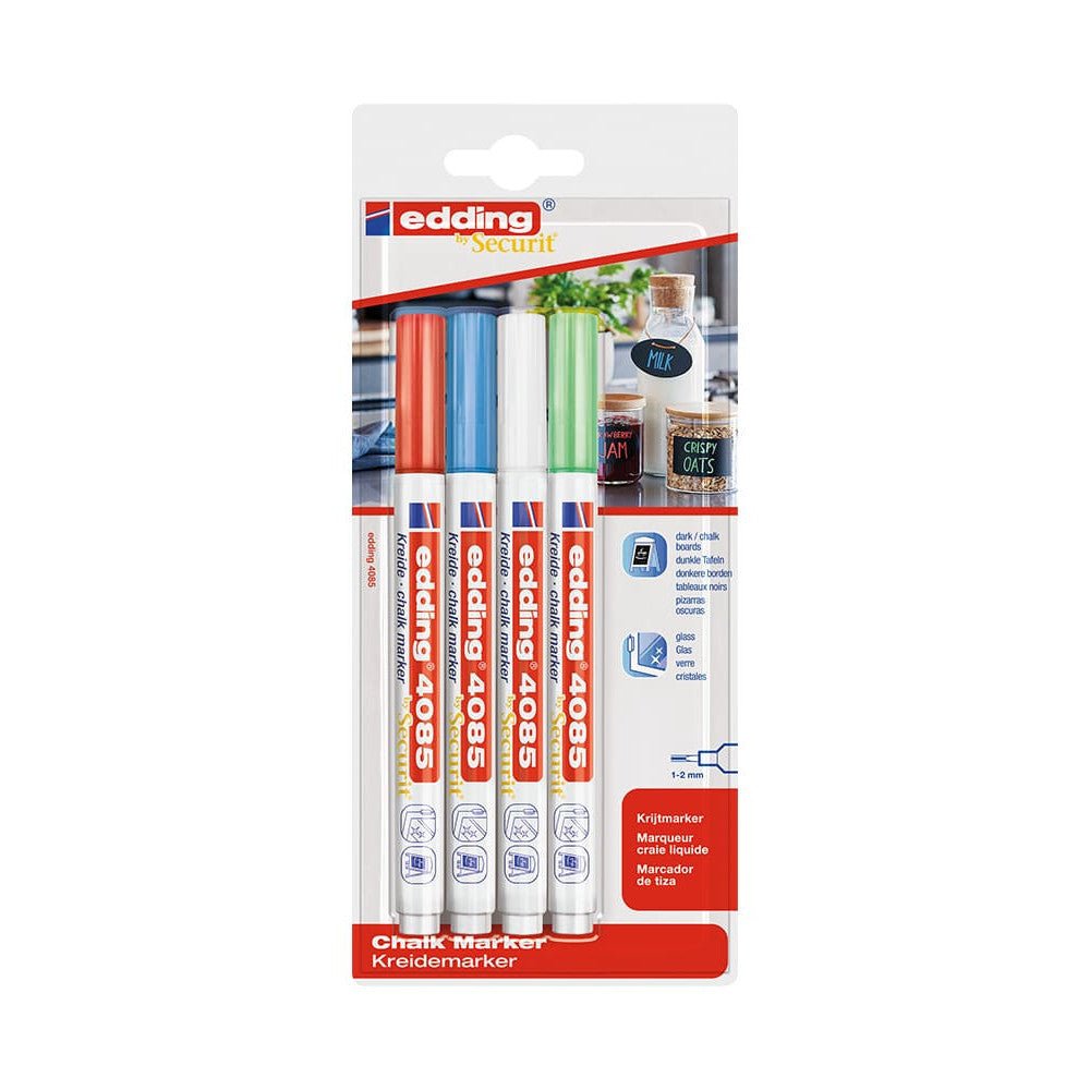 Edding® Kreidemarker 4085, 1 - 2mm, 4er - Set (Basic) - Kreidemarker - Speedjust Schweiz