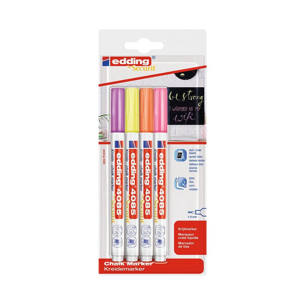 Edding® Kreidemarker 4085, 1 - 2mm, 4er - Set (Neon) - Kreidemarker - Speedjust Schweiz