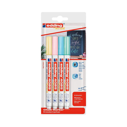 Edding® Kreidemarker 4085, 1 - 2mm, 4er - Set (Pastell) - Kreidemarker - Speedjust Schweiz