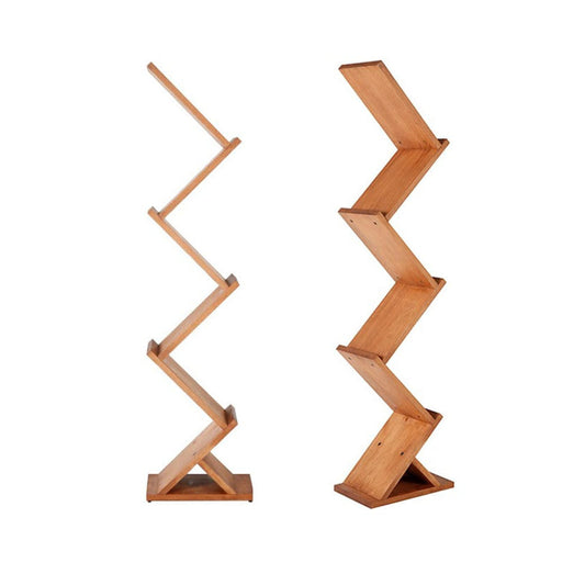 Faltbarer Holz Prospektständer, 5x A4, Buche dunkel