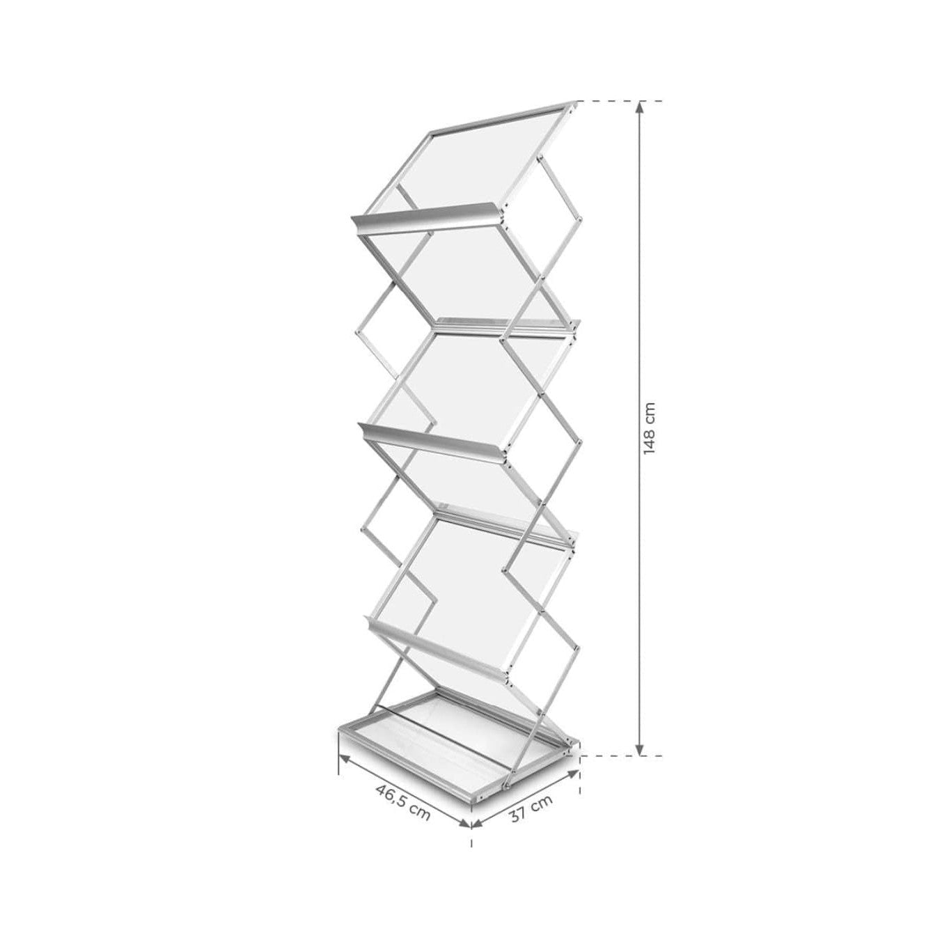Faltbarer Prospektständer Montana inkl. Tasche, A3, Silber - Prospektständer - Speedjust Schweiz