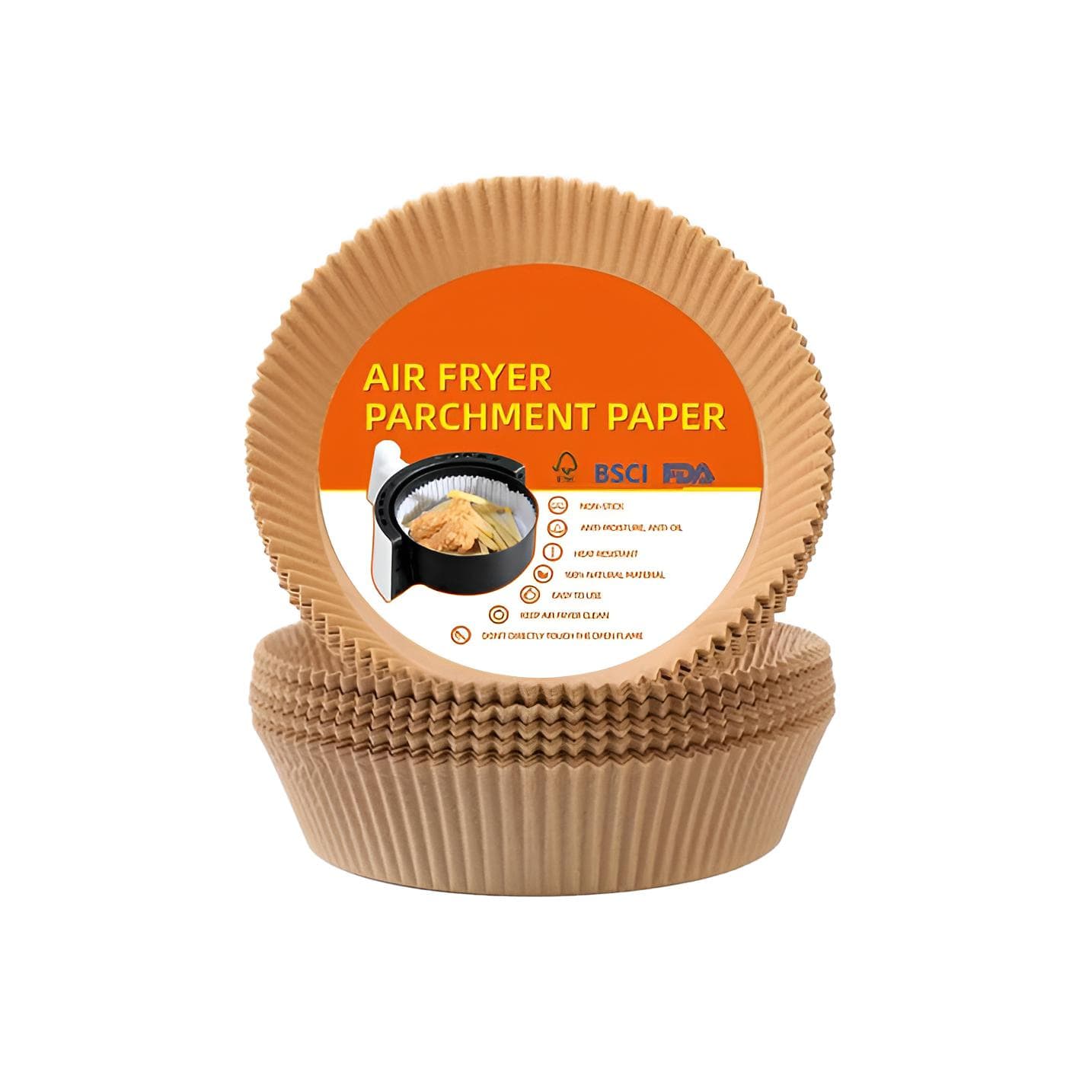 Backpapier für Airfryer – 100 Stück, perforiert, Ø 23 cm