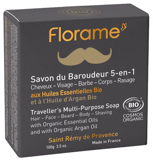 FLORAME - Men Traveller's 5-In-1 Soap Organic 100g - 🌿 Essential Cleanliness On-the-Go! 🧼✨