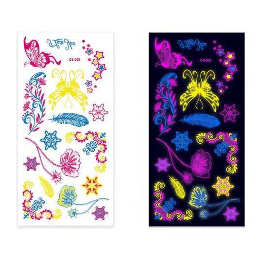 Fluoreszierende Tattoos Party Garden