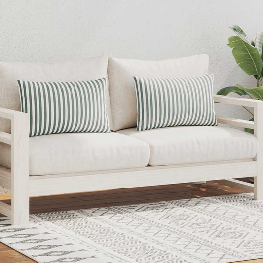 Gartenkissen 2 Stk. Streifenmuster 60 x 40 cm Grau - Zierkissen - Speedjust Schweiz