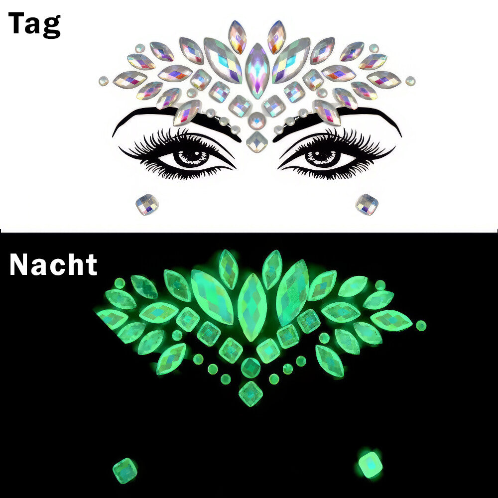 Gesicht Diamanten Sticker Glow