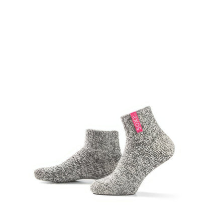 Graue Wolle Damensocken Bubblegum, Kurzsocke