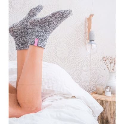 Graue Wolle Damensocken Bubblegum, Kurzsocke