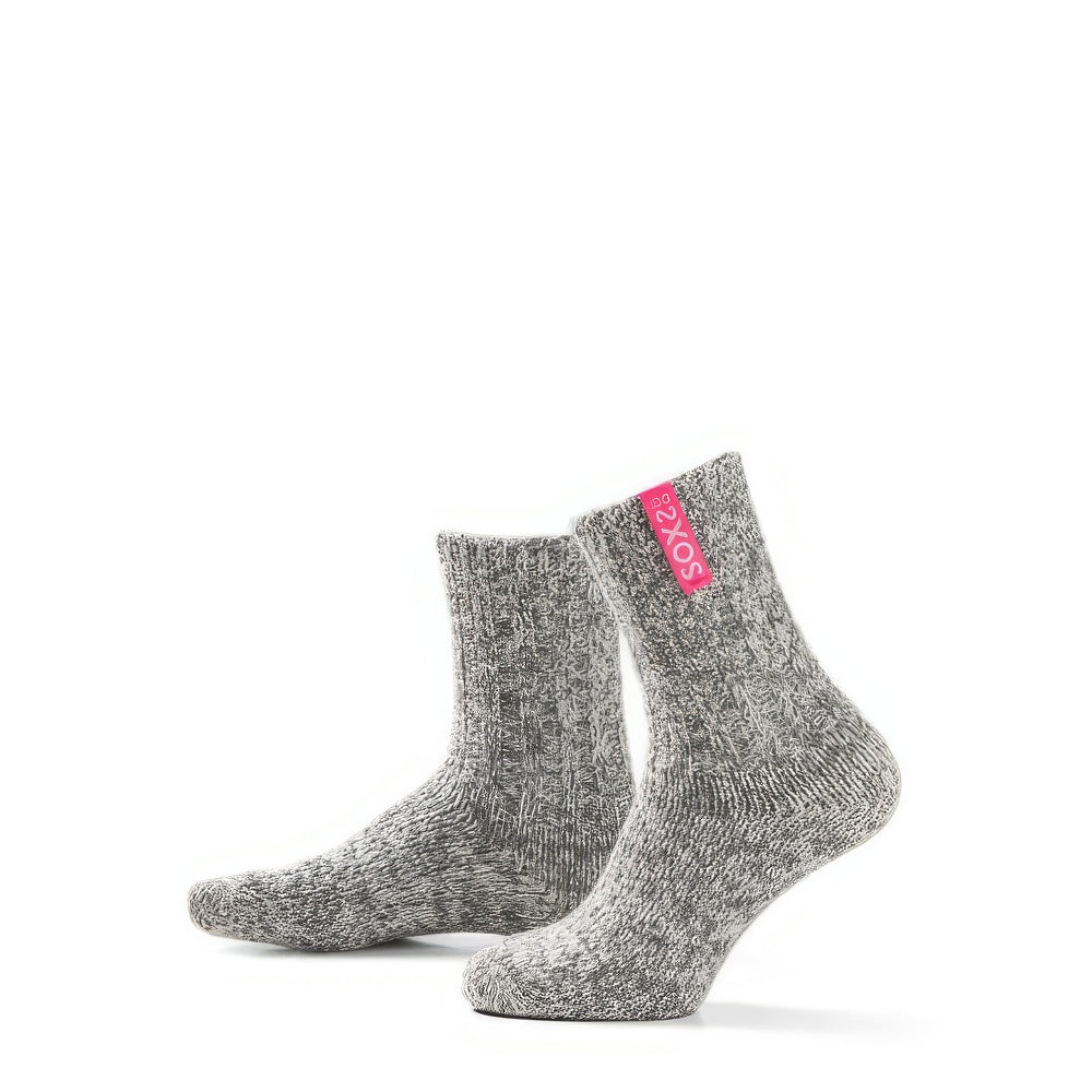 Graue Wolle Damensocken Bubblegum, Wadensocke