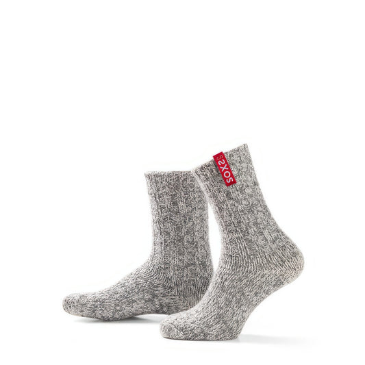 Graue Wolle Kindersocken Chillli Pepper, medium