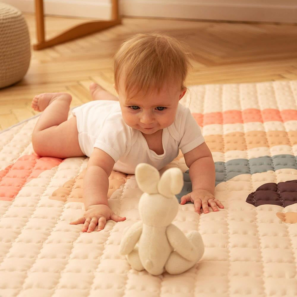 Gesteppte-Krabbeldecke, Boho Rainbow, Ø 1.5 m