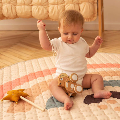 Gesteppte-Krabbeldecke, Boho Rainbow, Ø 1.5 m