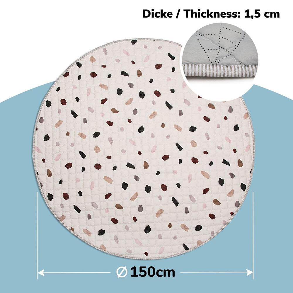 Gesteppte Krabbeldecke, Confetti, Ø 1.5 m
