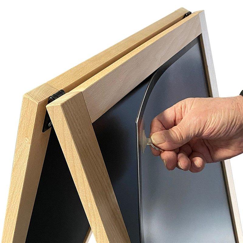 Holz Kundenstopper 110x54cm, Magnetisch, Buche, Outdoor - Kundenstopper - Speedjust Schweiz