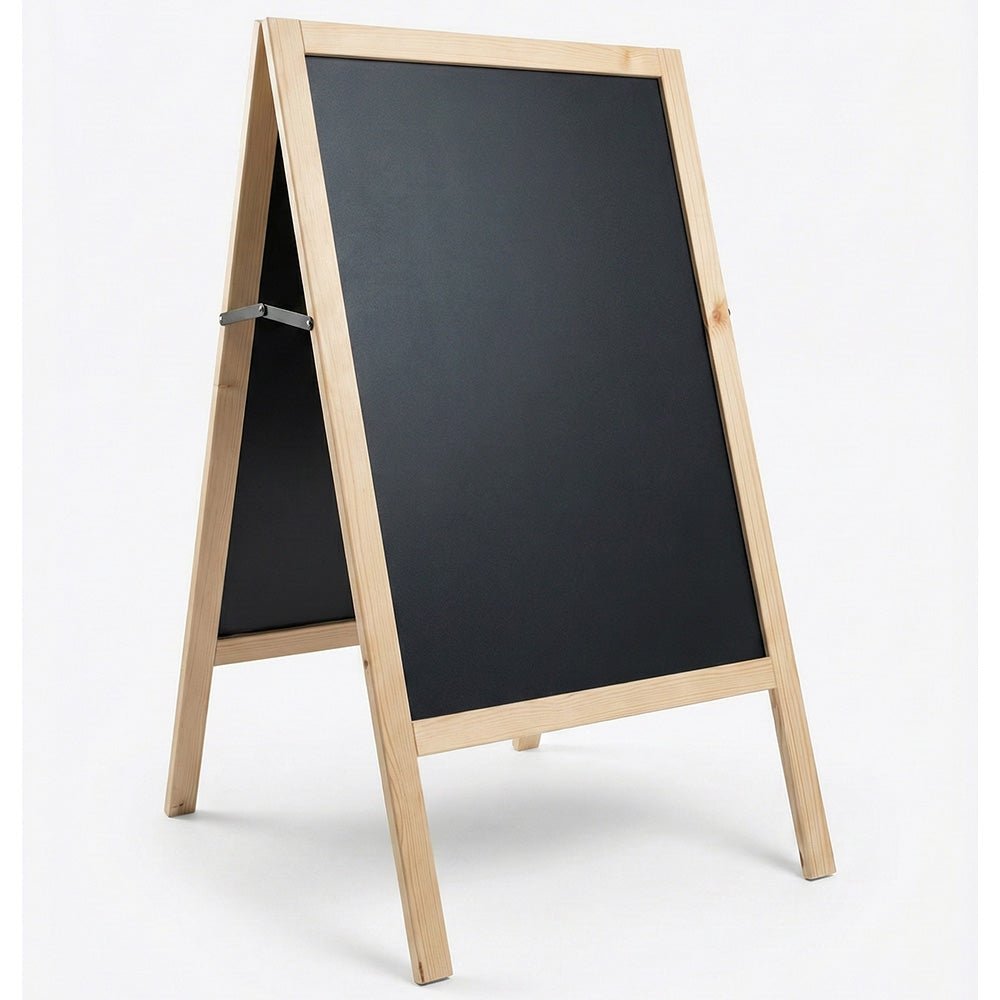 Holz Kundenstopper 68 × 113 cm, Natur – B - Ware / Abverkauf / Einzelstücke - Kundenstopper - Speedjust Schweiz