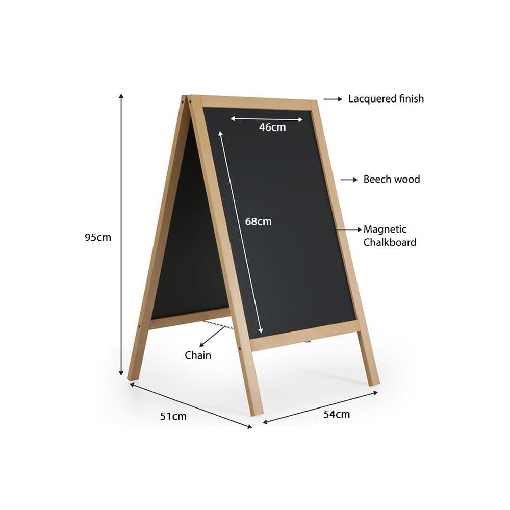 Holz Kundenstopper 95x54cm, Magnetisch, Buche, Outdoor - Kundenstopper - Speedjust Schweiz