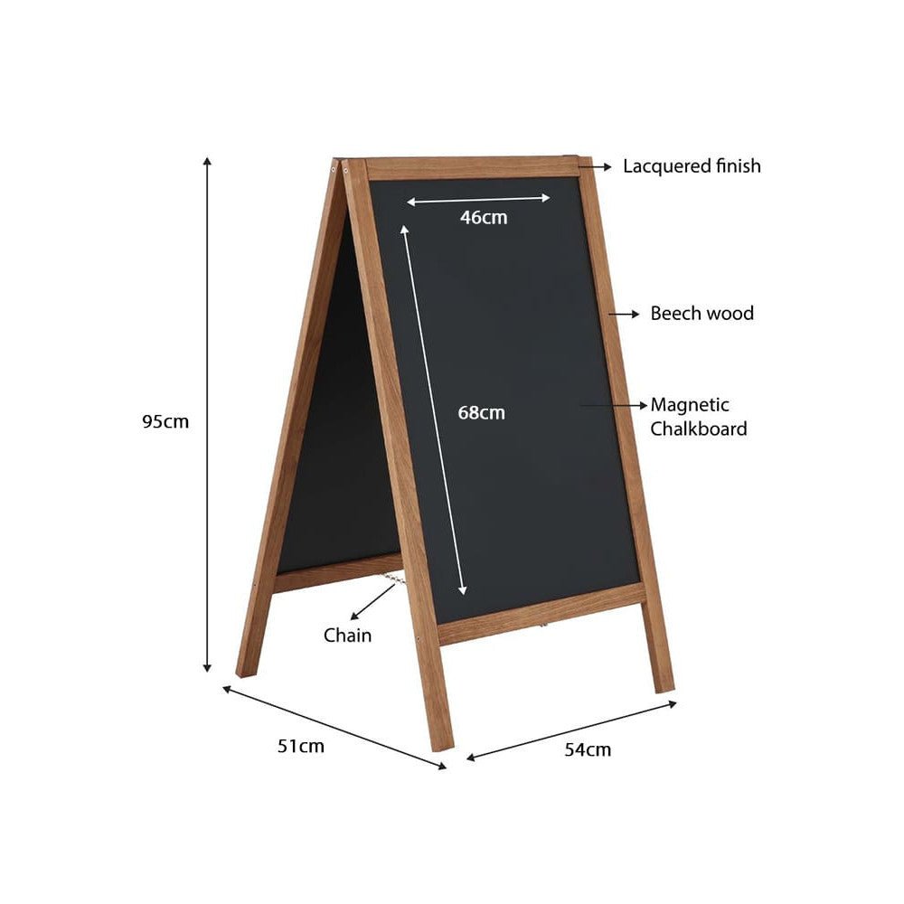 Holz Kundenstopper 95x54cm, Magnetisch, Dunkelbraun, Outdoor - Kundenstopper - Speedjust Schweiz