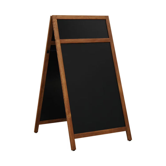Holz Kundenstopper DIN A1 mit Topschild, Magnetisch, Dunkelbraun, Outdoor - Kundenstopper - Speedjust Schweiz
