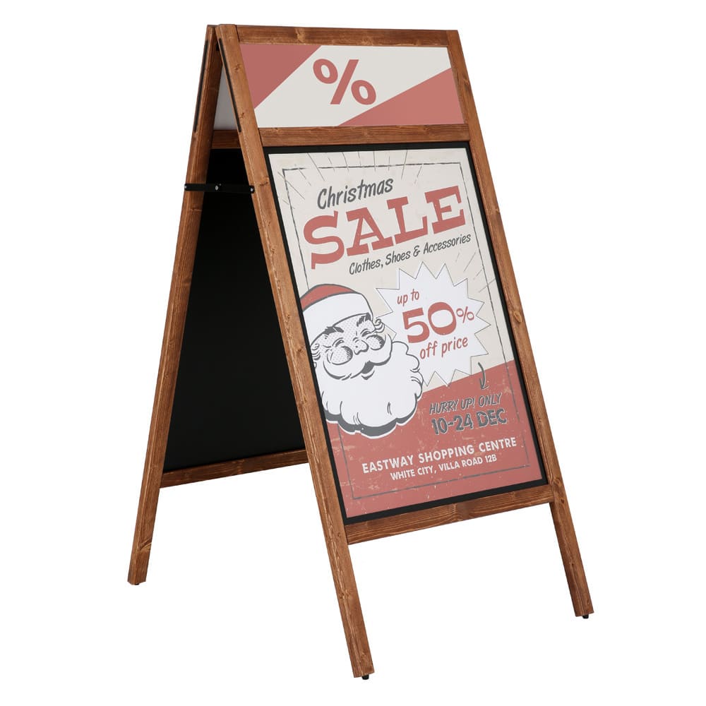 Holz Kundenstopper DIN A1, mit Topschild, Outdoor - Kundenstopper - Speedjust Schweiz