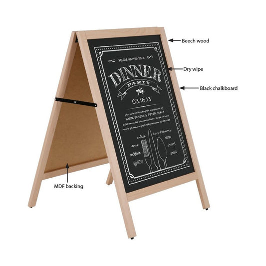 Holz Kundenstopper 105x68cm, Buche, Indoor