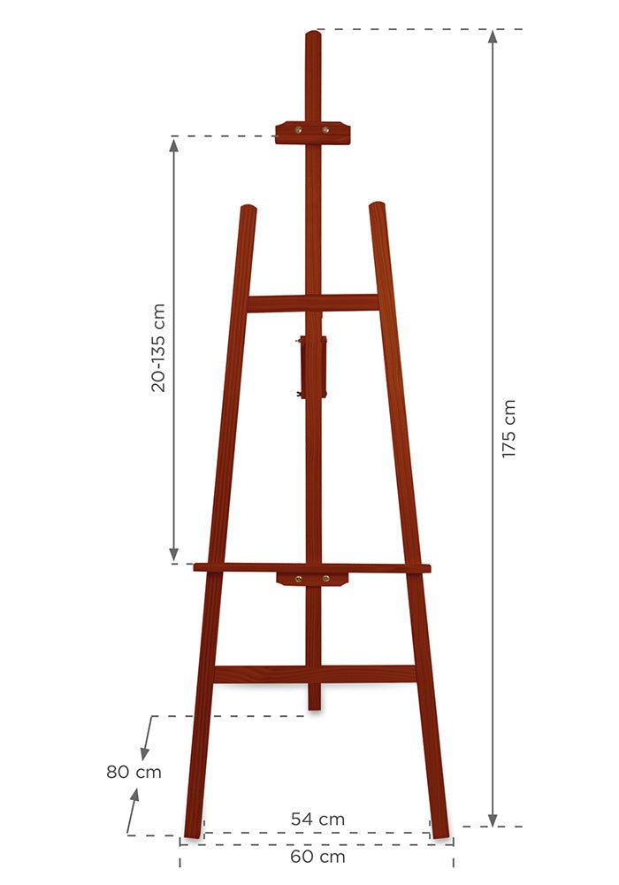 Holz Staffelei Classic, Mahagoni, 175cm - Staffelei - Speedjust Schweiz
