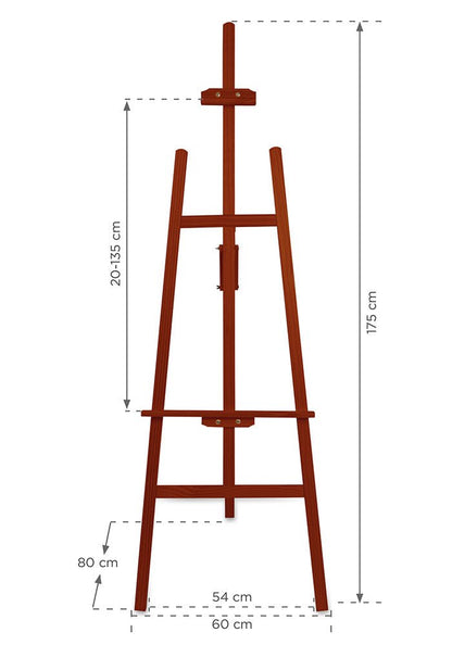 Holz Staffelei Classic, Mahagoni, 175cm - Staffelei - Speedjust Schweiz