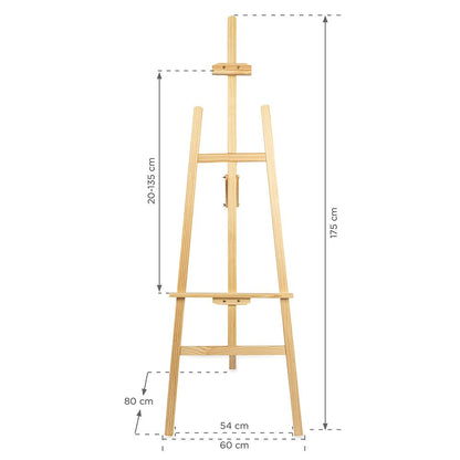 Holz Staffelei Classic, Natur, 175cm - Staffelei - Speedjust Schweiz