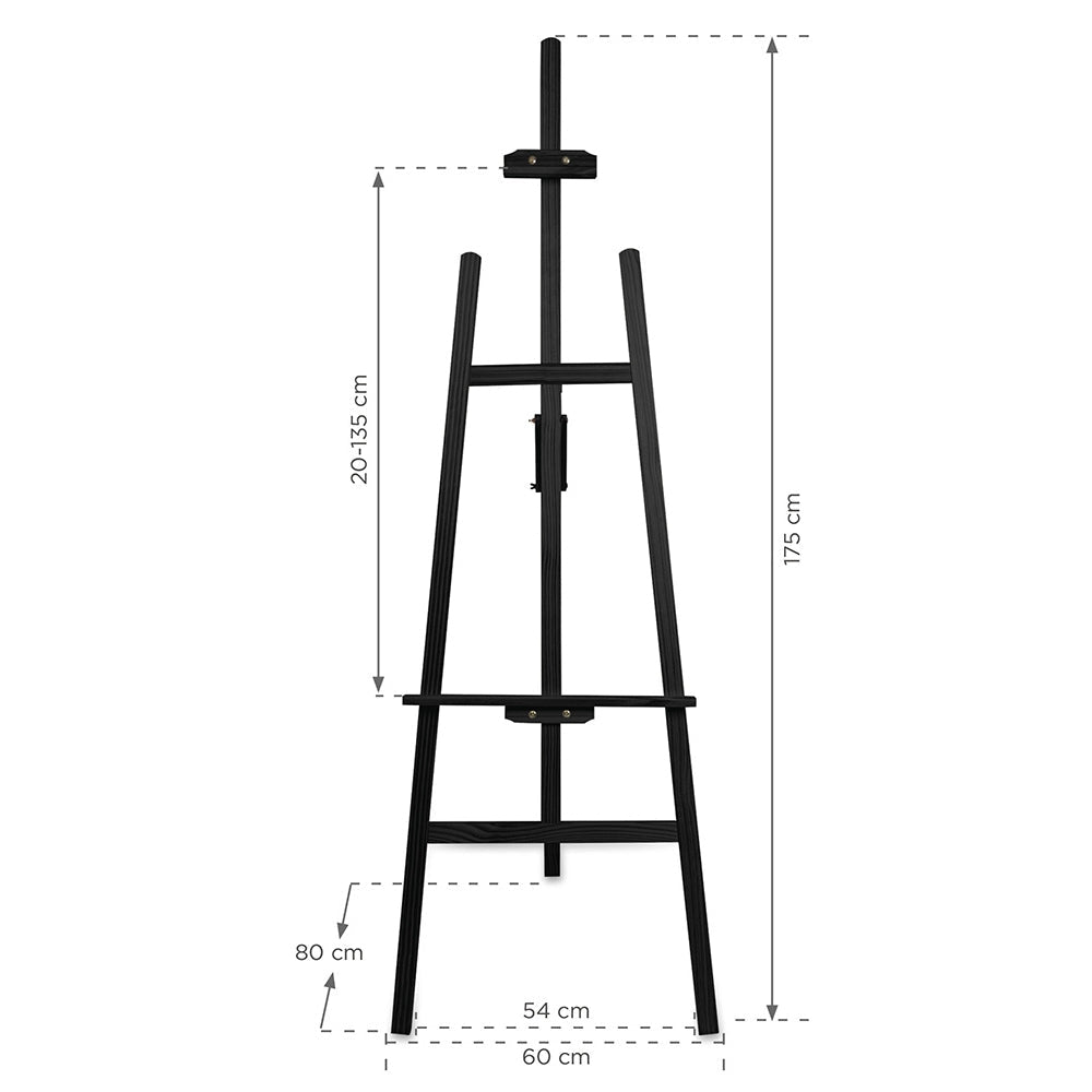 Holz Staffelei Classic, Schwarz, 175cm - Staffelei - Speedjust Schweiz
