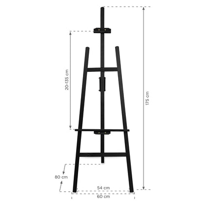 Holz Staffelei Classic, Schwarz, 175cm - Staffelei - Speedjust Schweiz