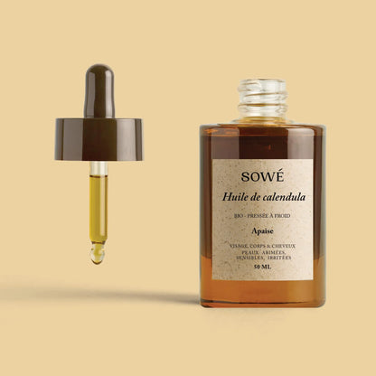 Huile de calendula BIO pressée à froid - Pour le corps et les cheveux 50 ml - SOWÉ