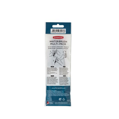 Derwent Waterbrush Multi-Pack – 3 Wasserpinsel mit Wassertank